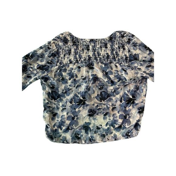 Chelsea and Violet blue floral boho long sleeve shirt size medium - Picture 7 of 7